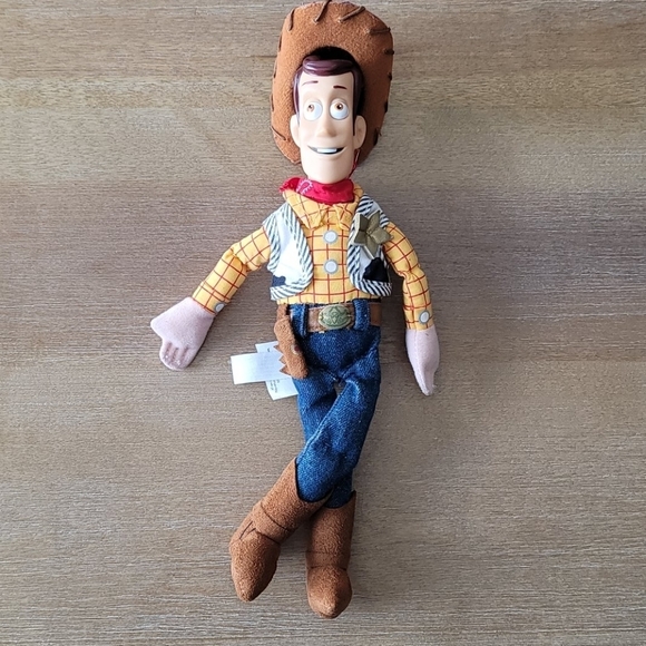 Disney Store Woody Toy Story Doll 12" Stuffed Bean Bag Plastic Head Cowb… - Picture 1 of 9